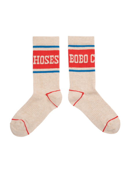 Calzino beige con logo per neonato e bambino Bobo Choses B226AI011 UNI 