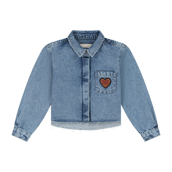 Giubbetto in jeans crop denim blu chiaro per bambina Charlie petite SAGE BLOUSE LIGHT BLUE 
