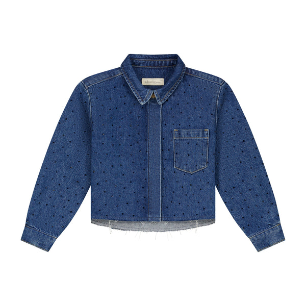 Giubbetto in jeans crop denim blu chiaro per bambina Charlie petite SAGE BLOUSE LIGHT BLUE 