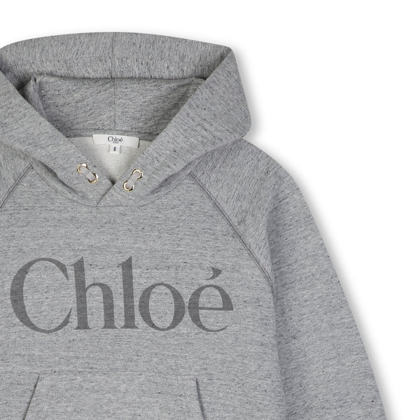 Felpa con cappuccio grigia per bambina Chloé C21284 M07 