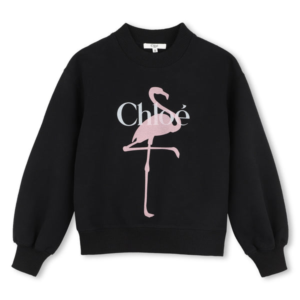Felpa nera per bambina Chloé C21286 09B 