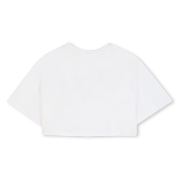 T-shirt crop bianca per bambina Chloé C21305 117 