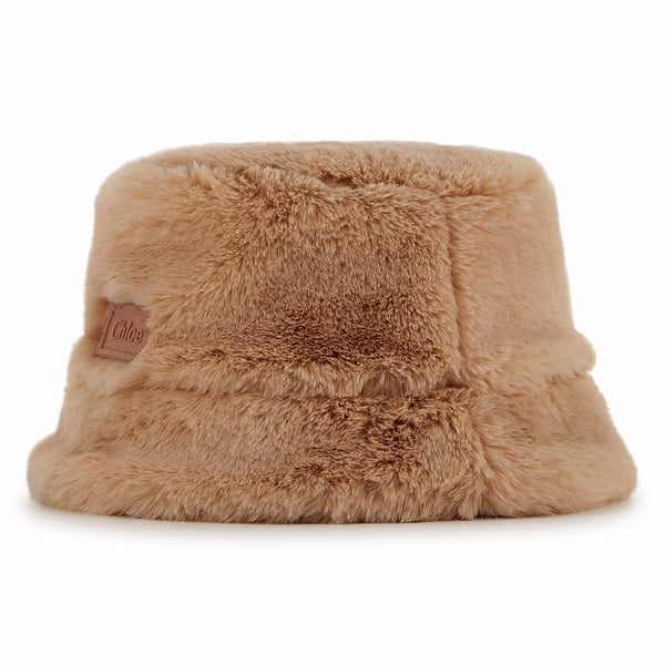 Cappello in ecopelliccia cammello per bambina Chloé C21309 31F 