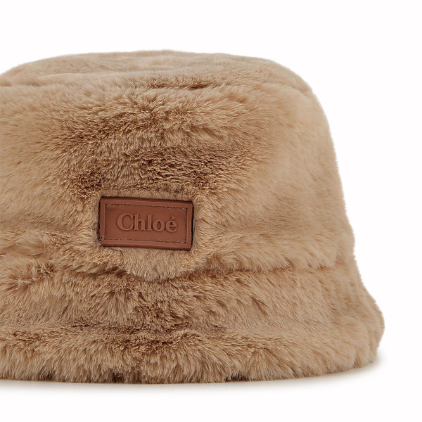Cappello in ecopelliccia cammello per bambina Chloé C21309 31F 