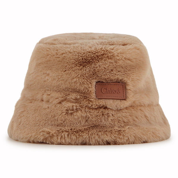 Cappello in ecopelliccia cammello per bambina Chloé C21309 31F 