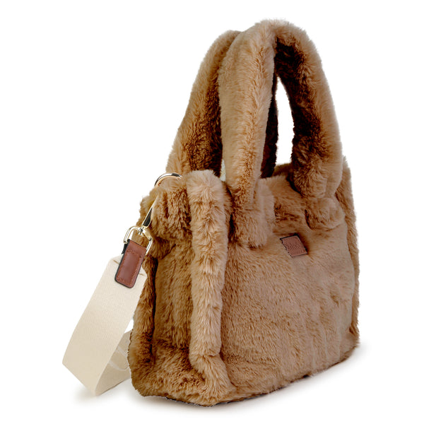 Borsa in eco pelliccia cammello per bambina Chloé C21323 31F 