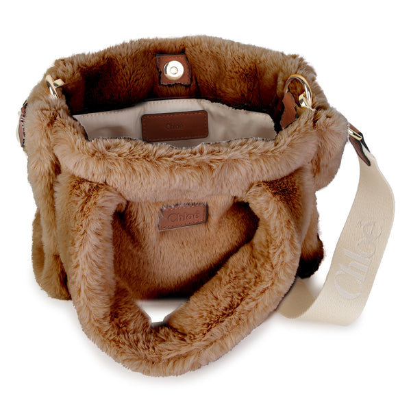 Borsa in eco pelliccia cammello per bambina Chloé C21323 31F 