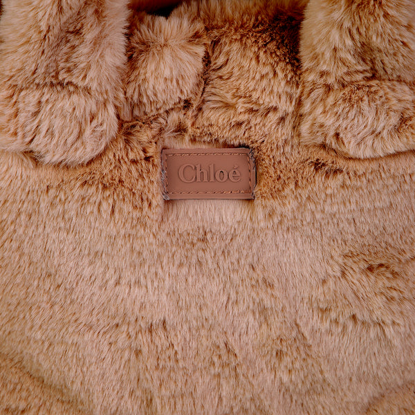 Borsa in eco pelliccia cammello per bambina Chloé C21323 31F 