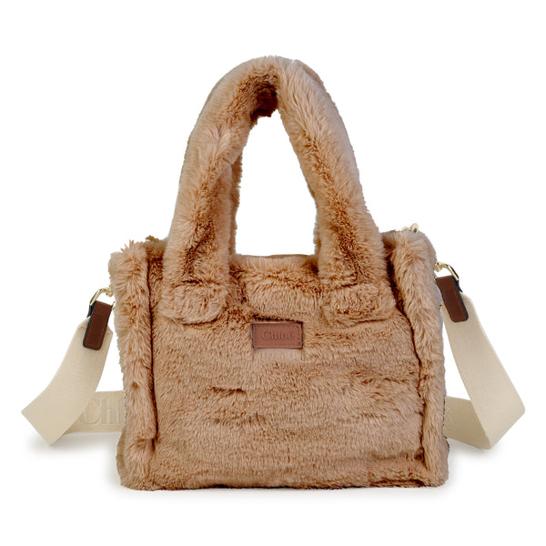 Borsa in eco pelliccia cammello per bambina Chloé C21323 31F 