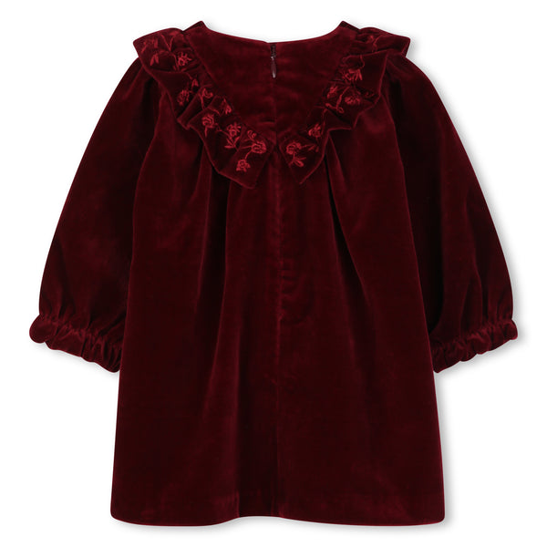 Abito rosso natale in velluto per neonata Chloé C21339 95K 