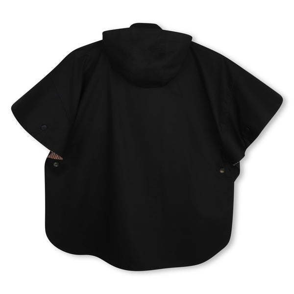Giubbino trench nero con cappuccio per bambina Chloé C21394 09B 