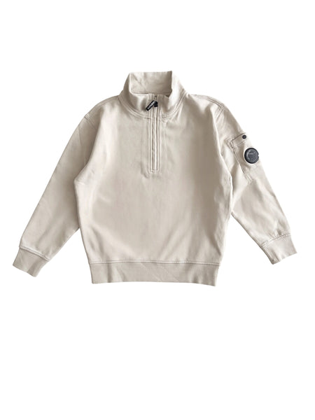 Felpa beige con logo per bambino C.P. Company CMF01P-LCA76 10024 