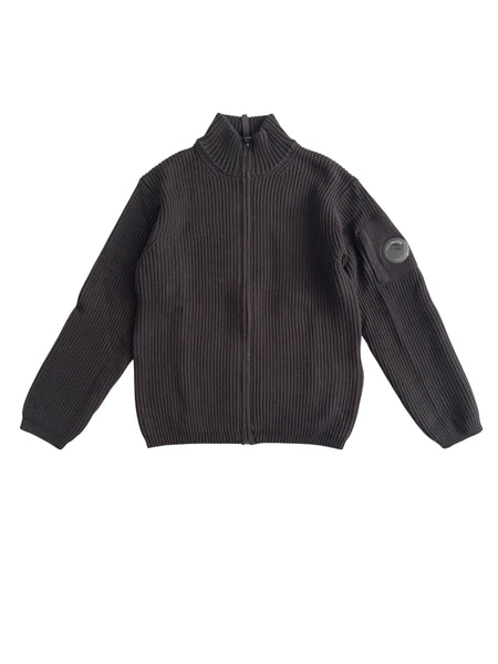 Cardigan nero con logo per bambino C.P. Company CMW00P-LHE36 60100 