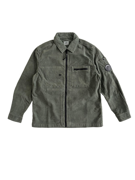 Camicia verde in velluto a coste con logo per bambino C.P. Company CUC00Q-LVC00 30745 