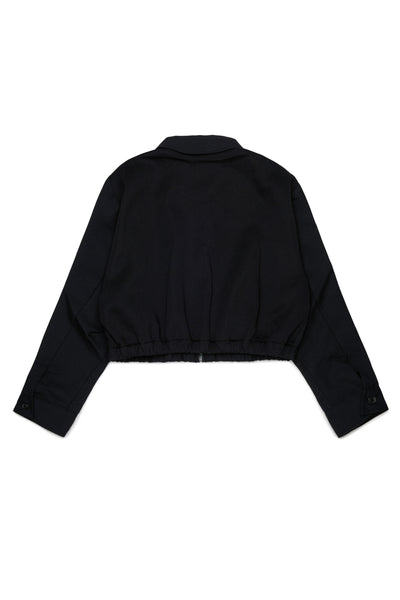 Giacca bomber nera con logo per bambina Diesel J02901 K900 
