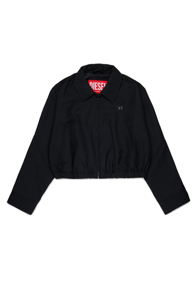 Giacca bomber nera con logo per bambina Diesel J02901 K900 