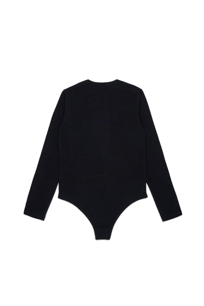 Body nero con logo per bambina Diesel J02929 K900 