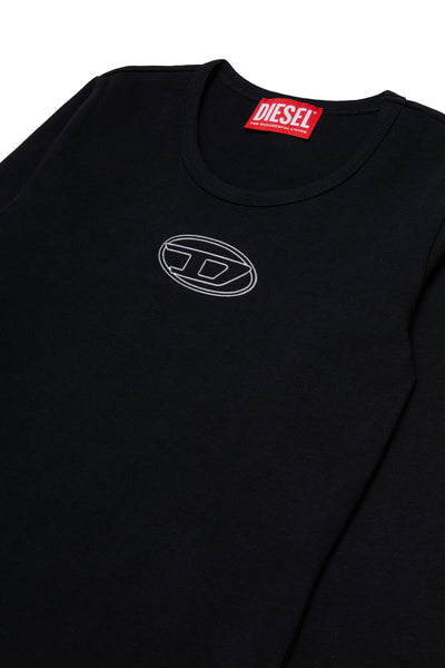 Body nero con logo per bambina Diesel J02929 K900 
