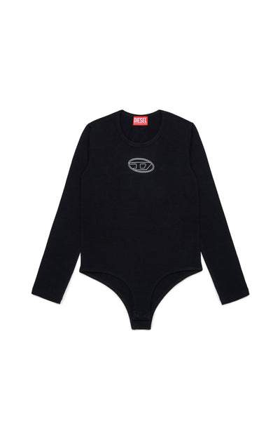 Body nero con logo per bambina Diesel J02929 K900 