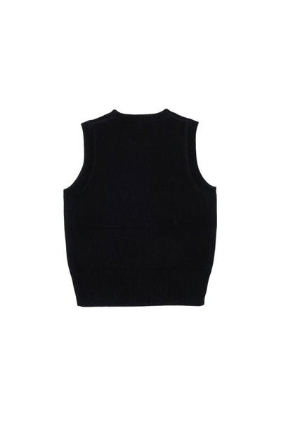 Gilet in maglia nero con logo per bambina Diesel J02930 K900 