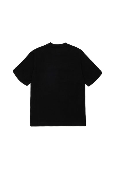 T-shirt nera con logo per bambino Diesel J02992 K900 