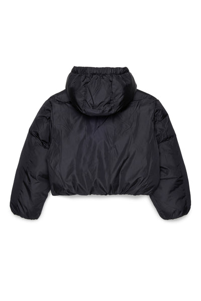 Piumino nero con logo per bambina Diesel J03016 K900 