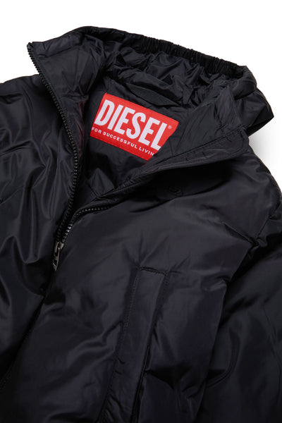 Piumino nero con logo per bambina Diesel J03016 K900 