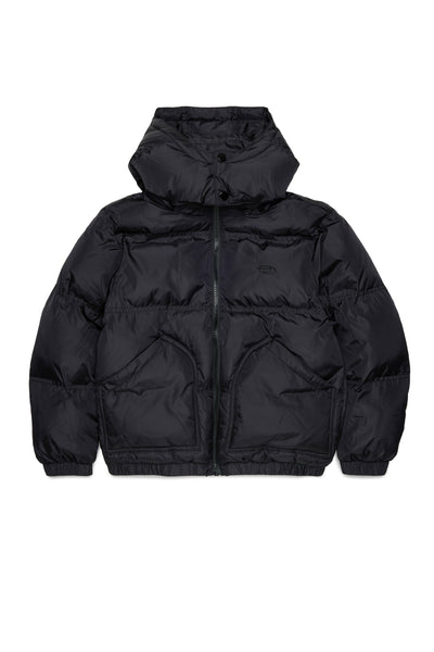 Piumino nero con logo per bambino Diesel J03025 K900 
