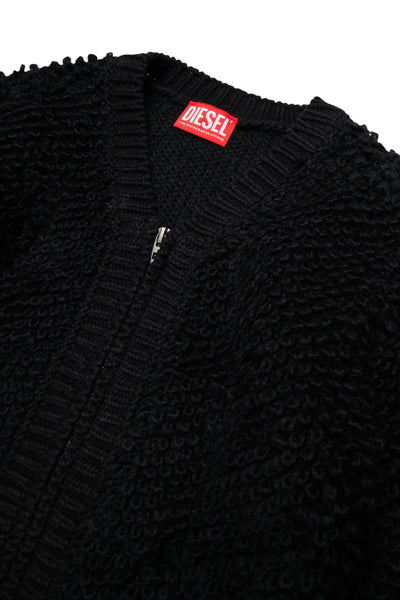 Cardigan in maglia panna con logo per bambina Diesel J03049 K141 