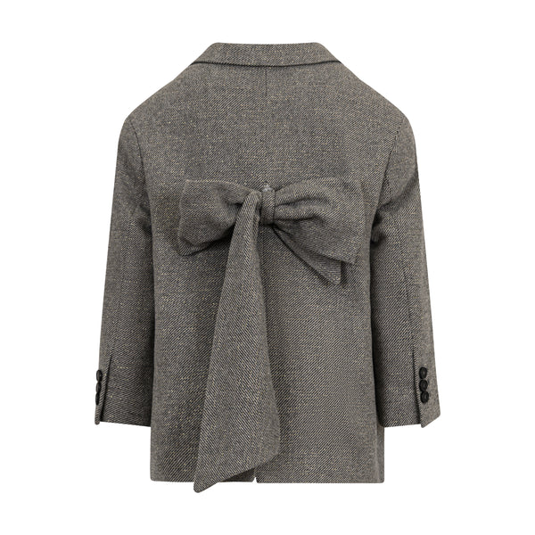 Giacca in tweed tortora per bambina Doudou DZ2A44-E0246 808OR 