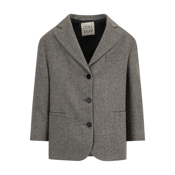 Giacca in tweed tortora per bambina Doudou DZ2A44-E0246 808OR 