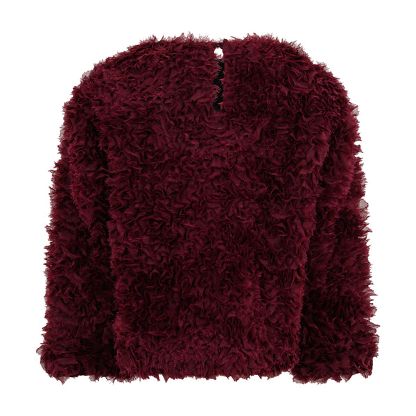 Maglia in tulle bordeaux per bambina Doudou DZ5A20-Z4089 429 
