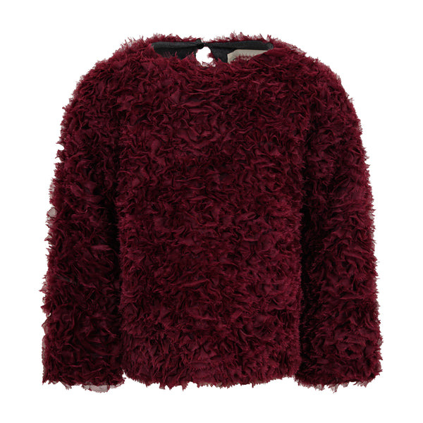 Maglia in tulle bordeaux per bambina Doudou DZ5A20-Z4089 429 
