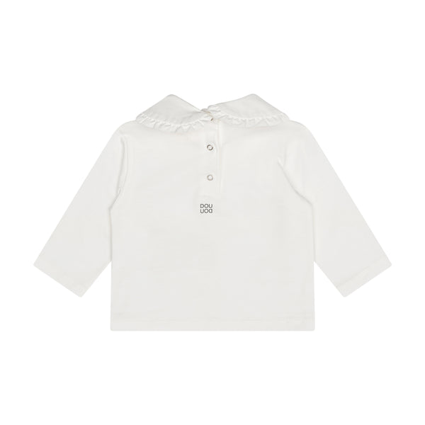T-shirt latte con colletto per neonata Doudou DZ8010-Z3708 101 