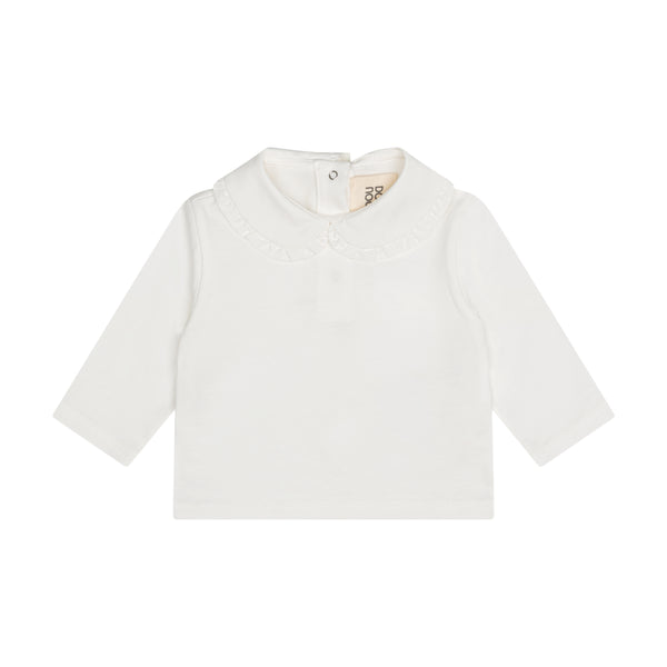T-shirt latte con colletto per neonata Doudou DZ8010-Z3708 101 