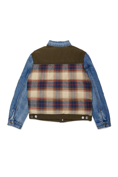 Giubbino in denim patchwork per bambino Dsquared2 DQ3414 DQ717 