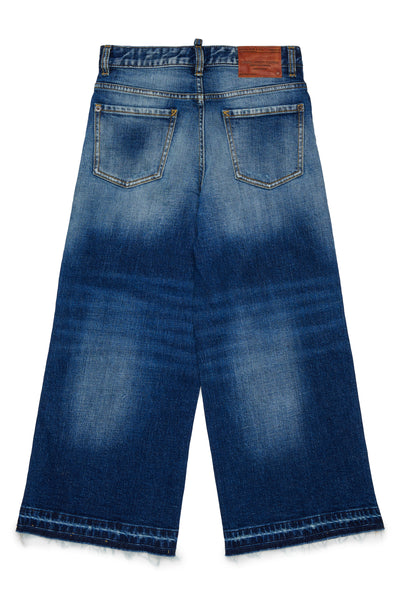 Jeans in denim blu medio per bambina Dsquared2 DQ3577 DQ01 