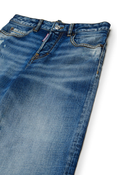 Jeans in denim blu medio per bambina Dsquared2 DQ3577 DQ01 
