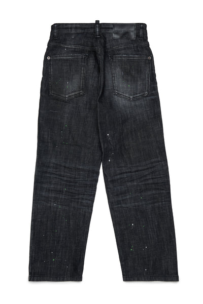 Jeans in denim nero per bambino Dsquared2 DQ3578 DQ02 