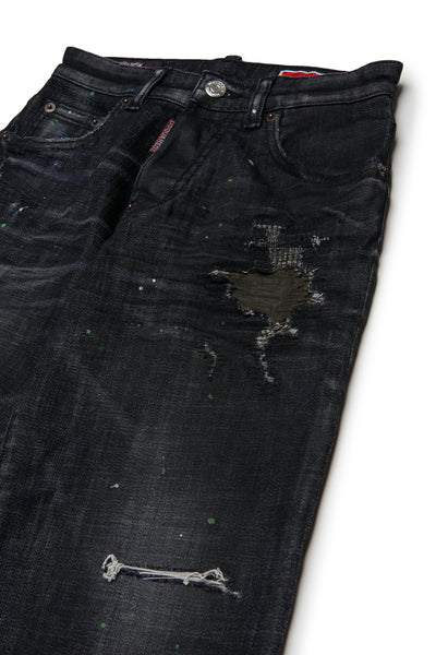 Jeans in denim nero per bambino Dsquared2 DQ3578 DQ02 