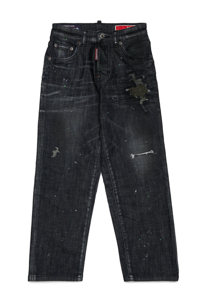 Jeans in denim nero per bambino Dsquared2 DQ3578 DQ02 