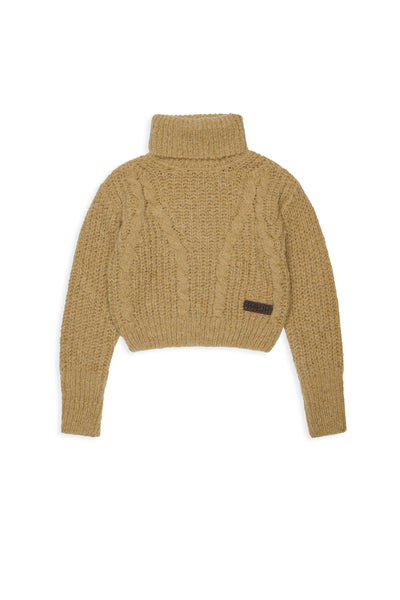 Maglia collo alto sabbia per bambina Dsquared2 DQ3588 DQ776 