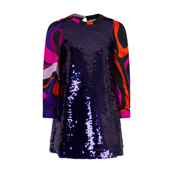 Abito con paillettes viola per bambina EMILIO PUCCI PZ1B10-U0287 618 