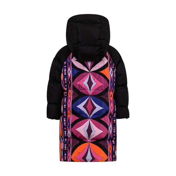 Piumino nero con stampa multicolor per bambina EMILIO PUCCI PZ2A30-N0397 930 