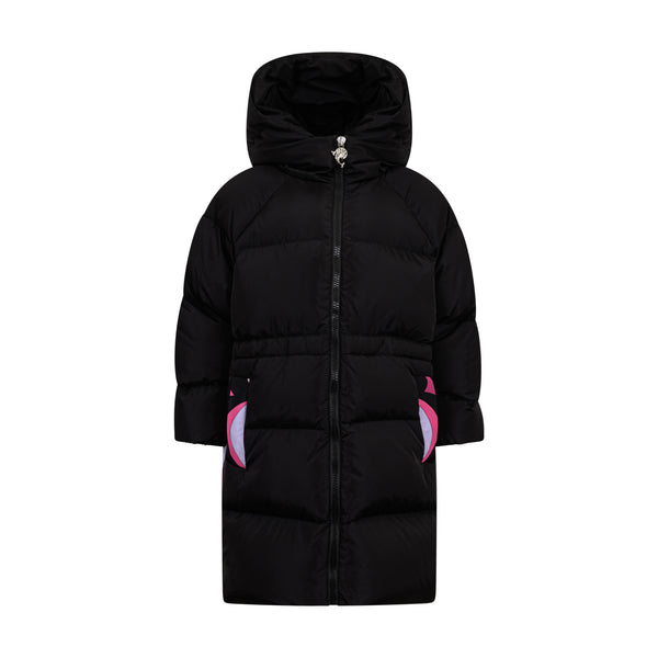Piumino nero con stampa multicolor per bambina EMILIO PUCCI PZ2A30-N0397 930 