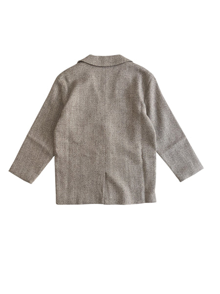Giacca con motivo a spina di pesce marrone e beige per bambino Fiorile 1600 001 