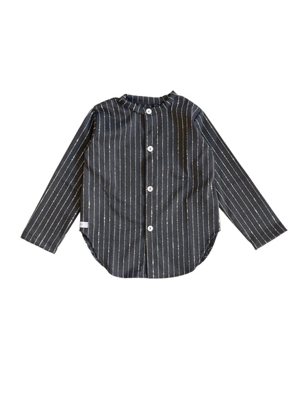 Camicia grigio scuro con righe bianche per neonata Gayalab 611C GRIGIO SCURO 