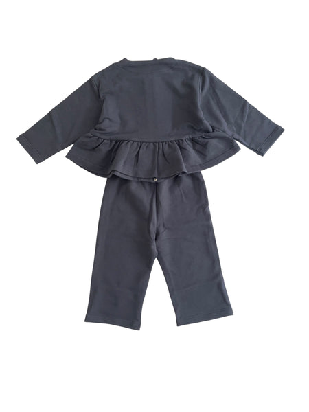 Completo blu in felpa per neonata e bambina Il gufo A26GDF0033M0100 497 