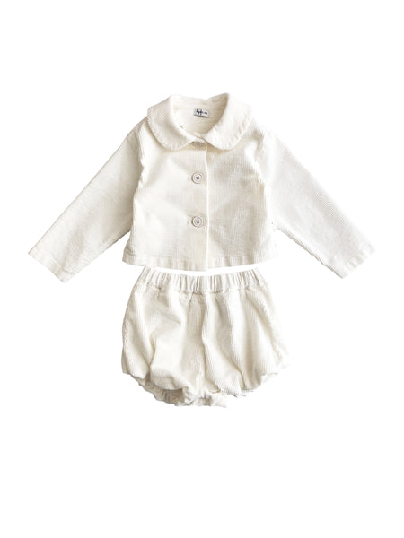 Completo latte in velluto a coste per neonata e bambina Il gufo A26GDX0001V6021 100 