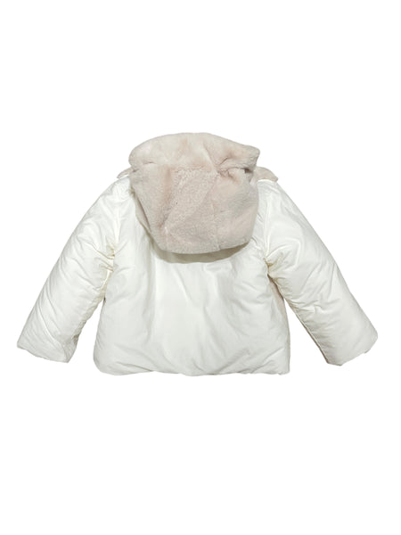 Piumino panna con eco pelliccia per neonata e bambina Il gufo A26GGM0040N0108 100 